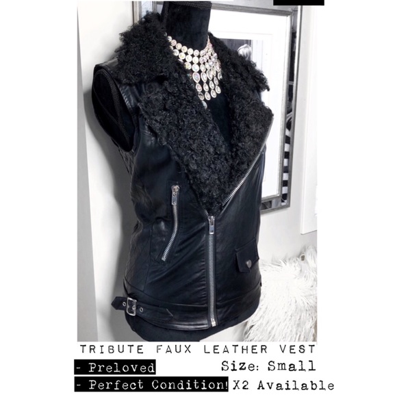 GOLDIE LONDON - TRIBUTE FAUX LEATHER BIKER VEST - Picture 6 of 8